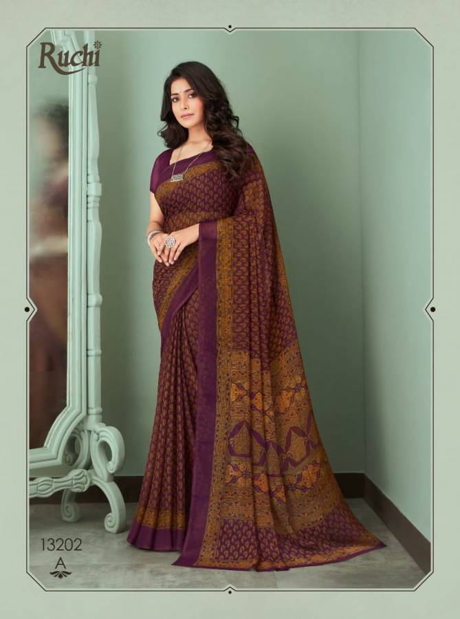 Ruchi Star Chiffon 68th Edition Casual Dily Wear Chiffon Printed Saree Collection